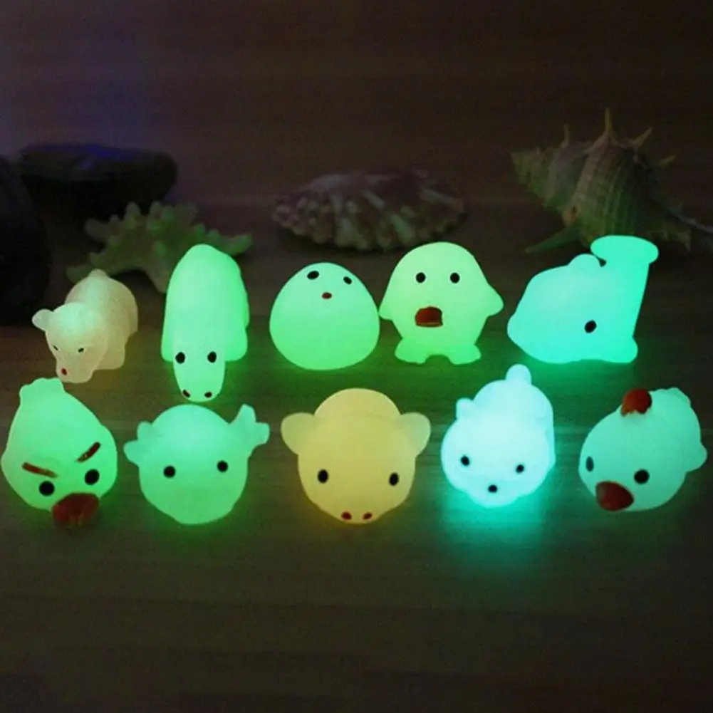 Juguete antiestr&eacute;s para apretar la tensi&oacute;n de descompresi&oacute;n para ni&ntilde;os y adultos, juguete de Animal para aliviar la tensi&oacute;n de descompresi&oacute;n, bonito sello nocturno de Color aleatorio, 1 Uds.-3