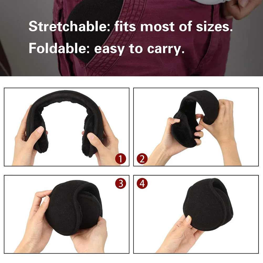 Зимние мужские и женские складные флисовые наушники с ушками теплые новинка 2019