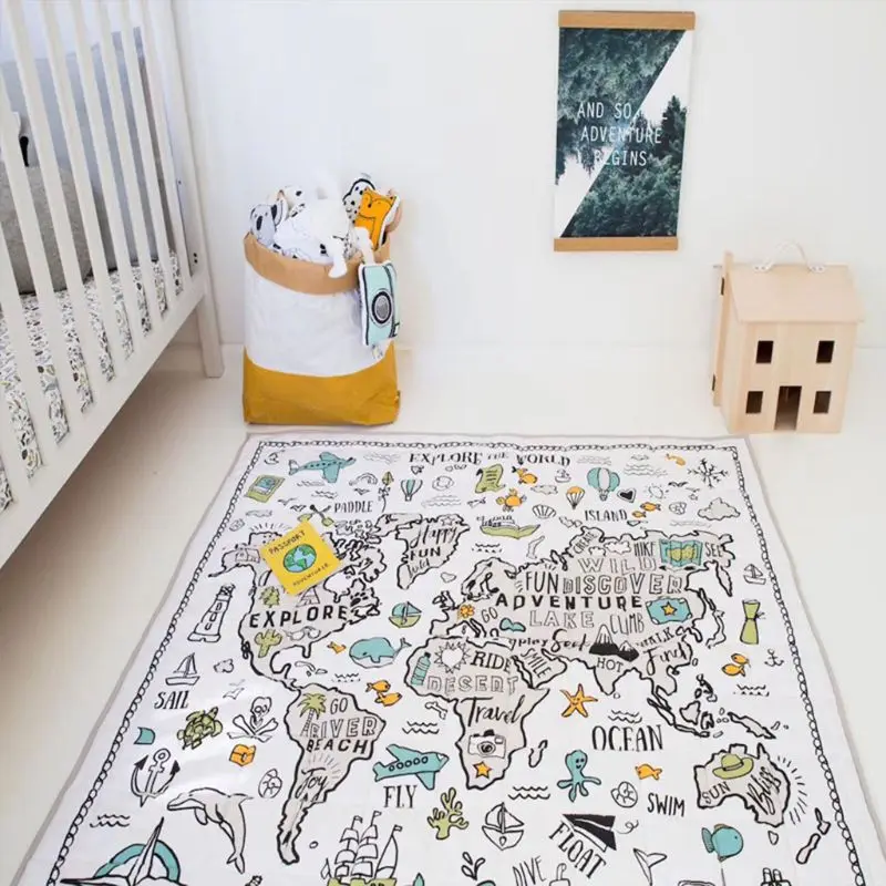 

Infant Adventure Pad Baby Crawling Blanket Cartoon Newborn Play Game Mat Toys for Children Kids Cotton Carpet Rugs Floor