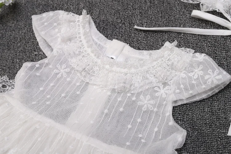 2 шт. детское кружевное платье на крестины и шапку|Платья| |