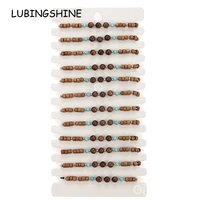vintage 12pcslot round wood bead charms braided bracelet for women child adjustable rope chain anklet jewelry