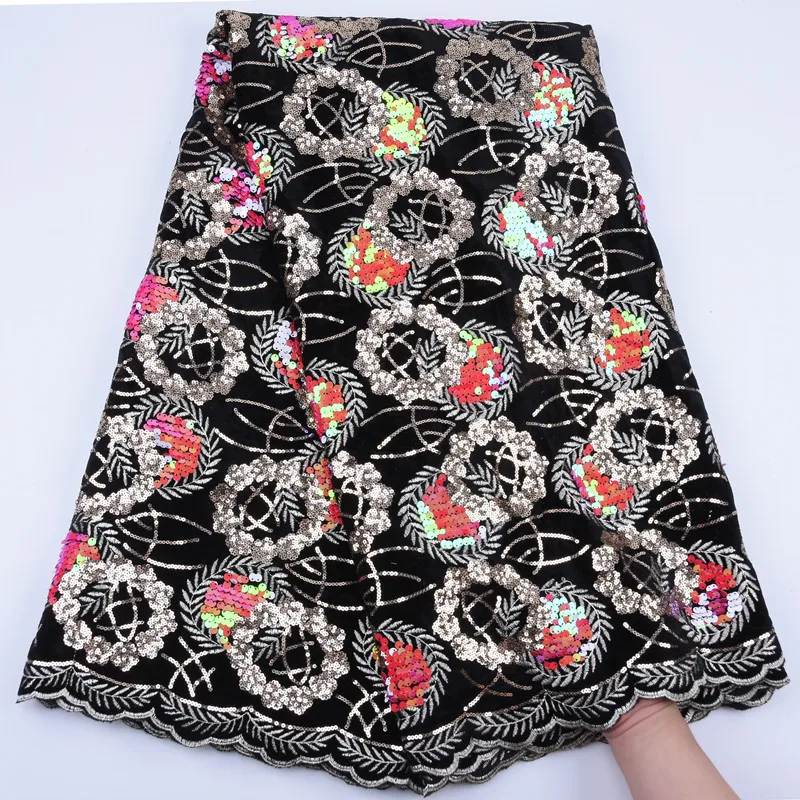 Африканская бархатная кружевная ткань 2020 нигерийская сетчатая с яркими