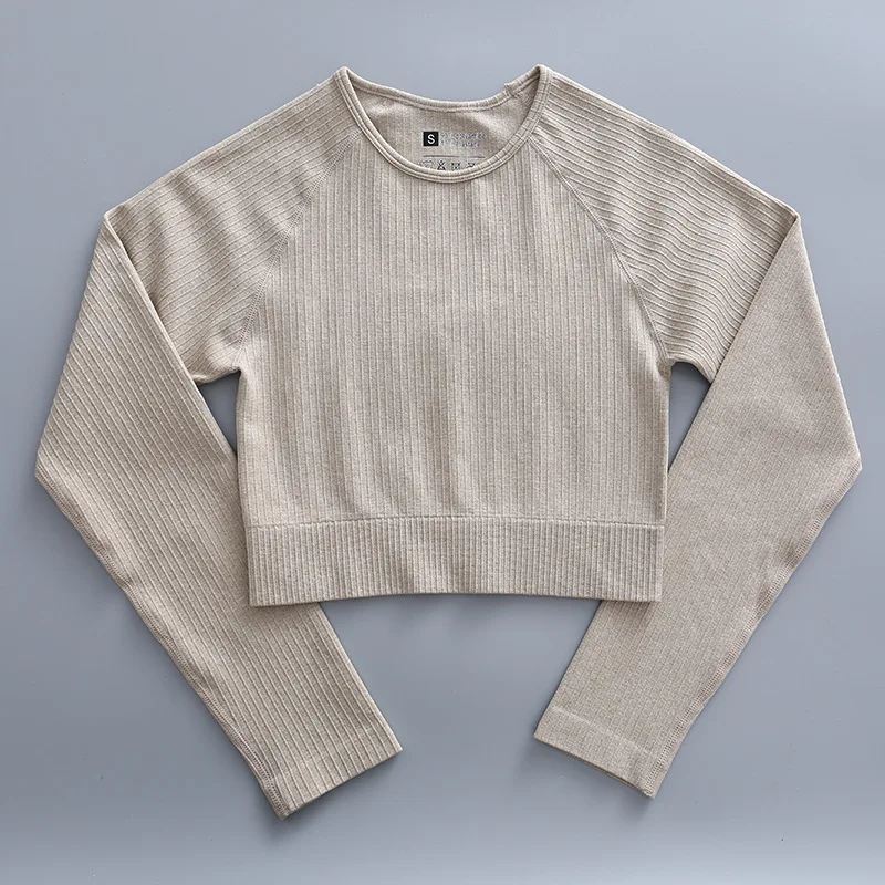 Бесшовный Женский комплект для йоги тренировочный тренажерный зал с длинным