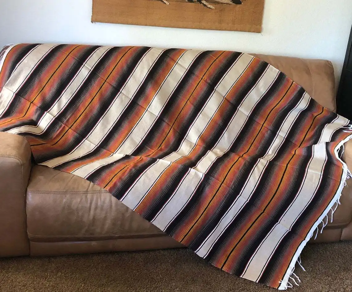 

10 colors Mexican Style Striped Blanket Sofa Decor Shawl Tablecloth Beach Mat for Home Sofa Bed Plane Travel with Tassel