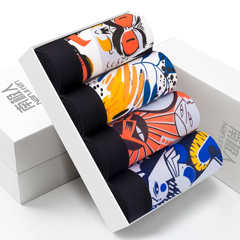 4pcs / Mens Underwear Shorts Boxer Shorts Mens Sexy Underwear High Quaity Men's Underwear Pure Cotton Breathabe Boxer Shorts