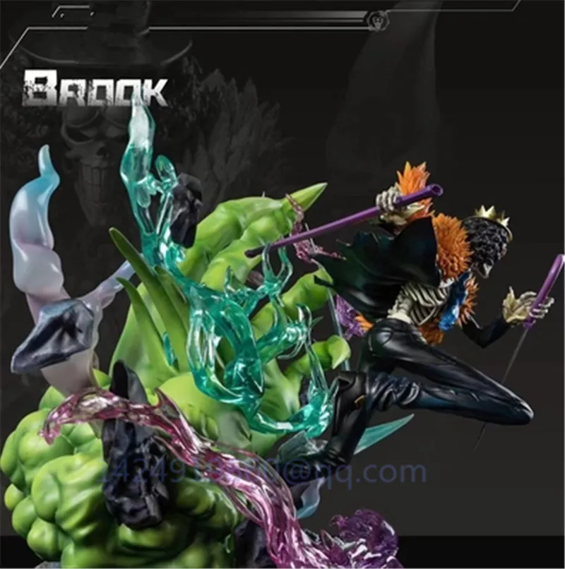 

Anime GK Statue ONE PIECE Burukku King of Souls BROOK Straw Hat Pirates Battle Version Resin Action Collectible Model Toy R596