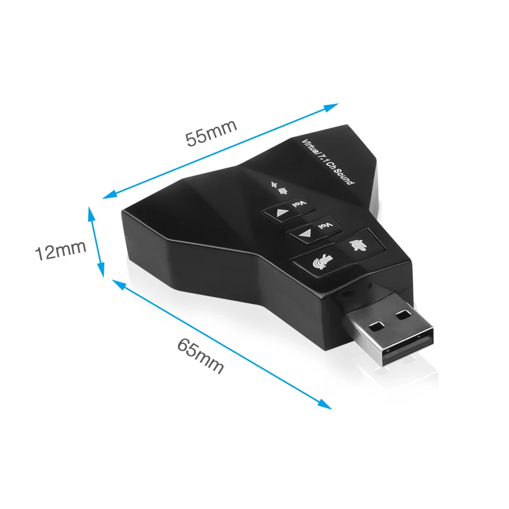 Kebidu 1 шт. Горячая Распродажа внешняя звуковая карта 7 каналов USB 3D для ноутбука ПК