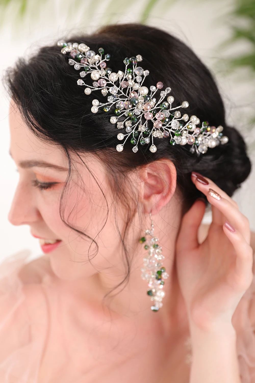 Женский комплект из повязки для волос и сережек|Свадебные головные украшения| |