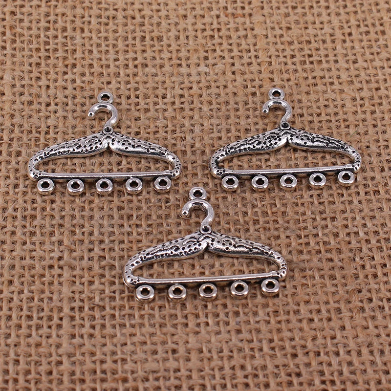 5 шт. вешалка для одежды, подставка, амулеты 35x29 мм, антикварные подвески из серебра для самостоятельного изготовления ювелирных изделий ручной работы, 3779