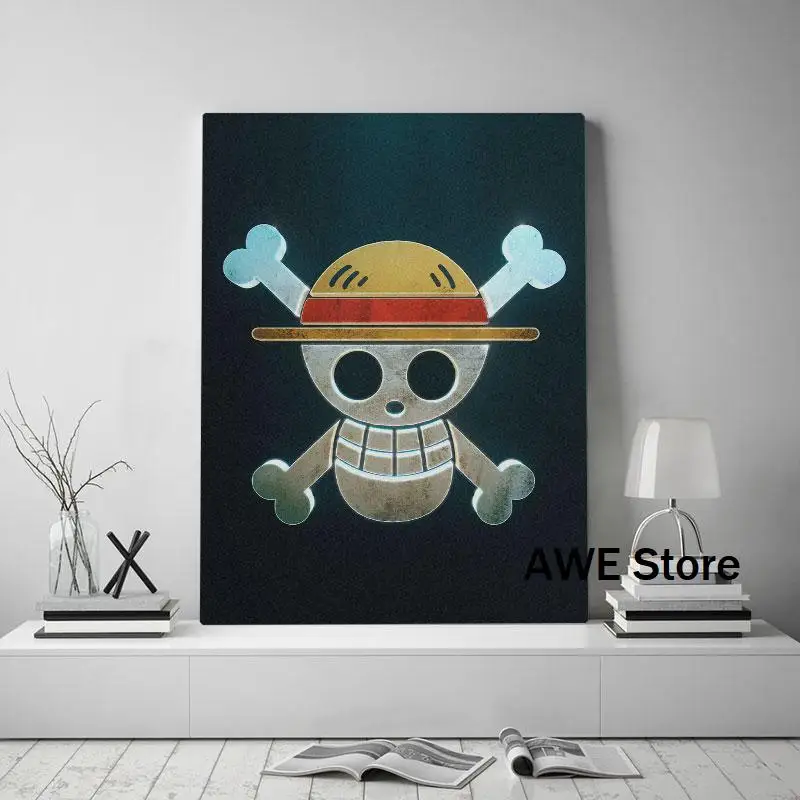 Эмблема Luffy логотип цельный плакат холст настенные художественные украшения