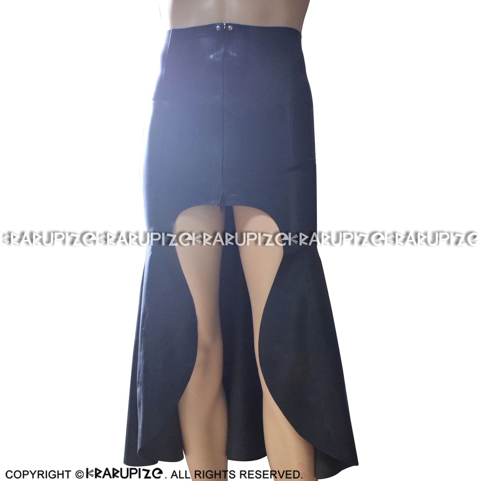 Черные сексуальные латексные юбки с неправильной застежкой-молнией спереди