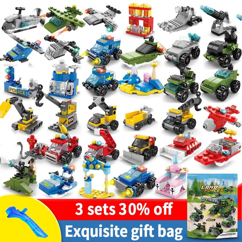 Городская полиция кран строительные блоки для грузовиков автомобиль совместим с