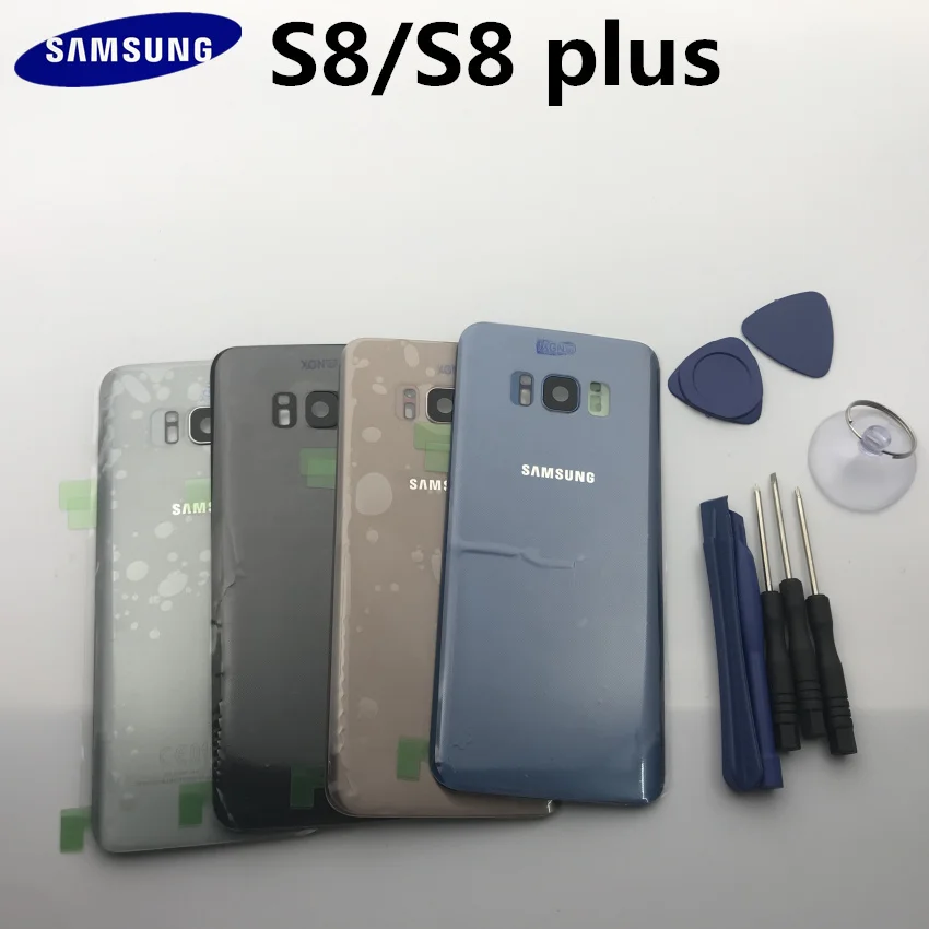 Оригинальное 3D стекло для samsung Galaxy S8 S8 Plus G950F G955F задняя крышка батарейного отсека задняя крышка Корпус Замена чехол+ клейкая наклейка