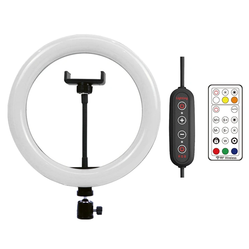 

10 Inch RGB LED Ring Fill Light Selfie Dimmable Colorful Photo Lamp Clip For Makeup Live Youtube Photography