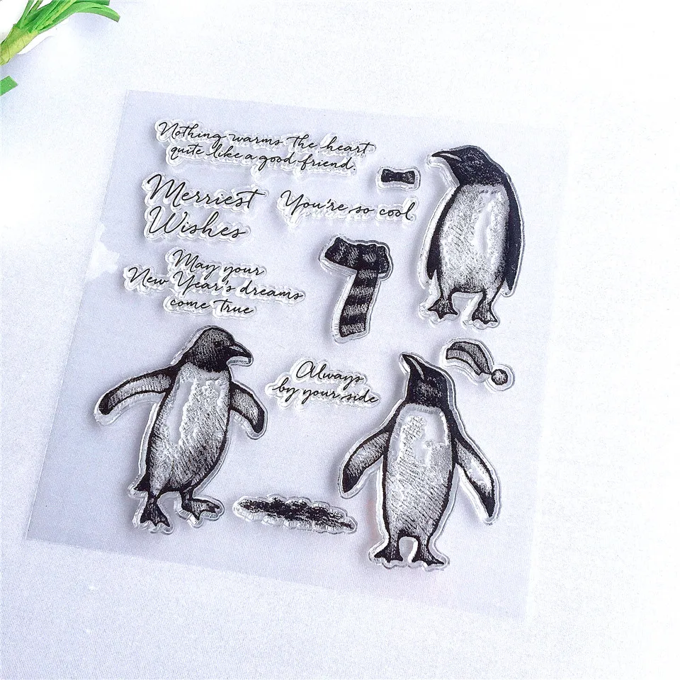 Lovely Catton Penguin Craft Transparent Silicone Stamp for Scrapbooking DIY Photo album Card Making Decorative Clear Stamp Sheet