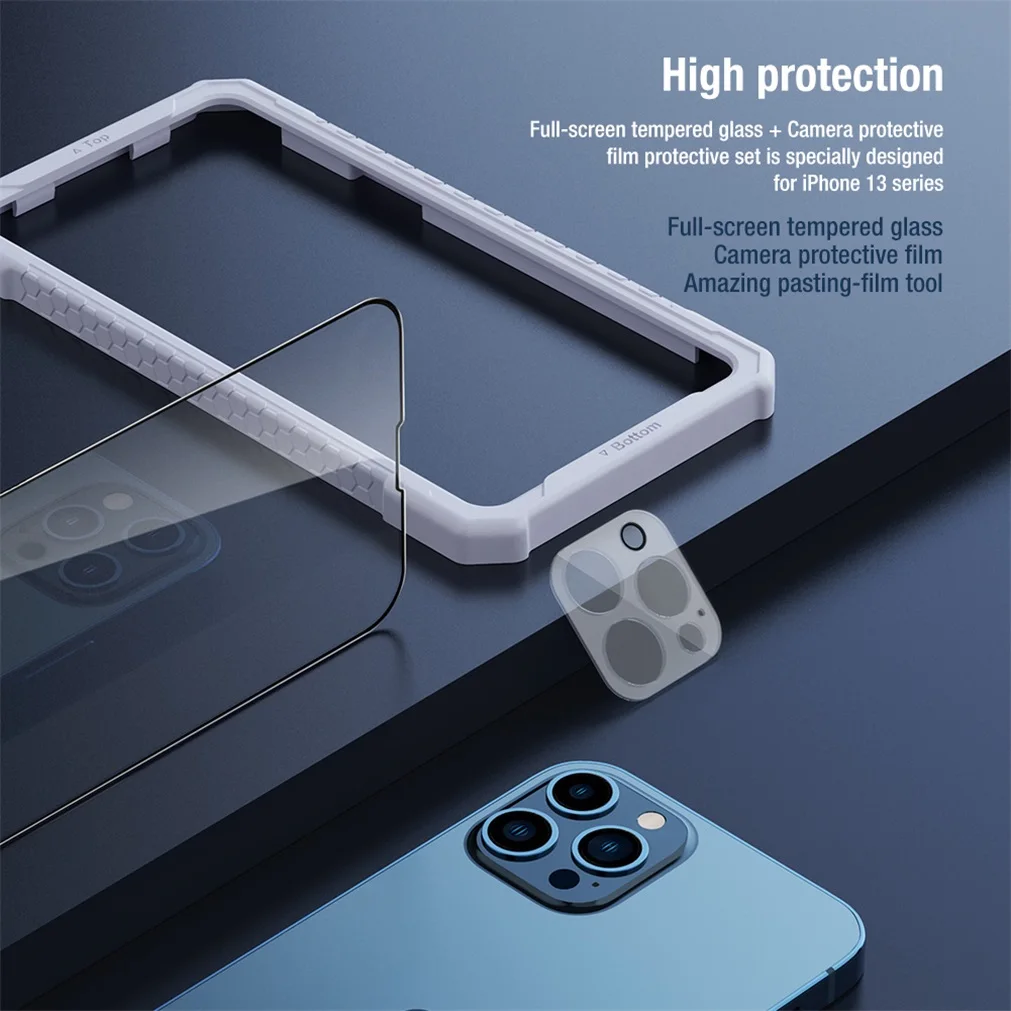 for iphone 13 12 pro max tempered glass nillkin 2 in 1 camera and screen protector full coverage glass for iphone13 12 mini free global shipping