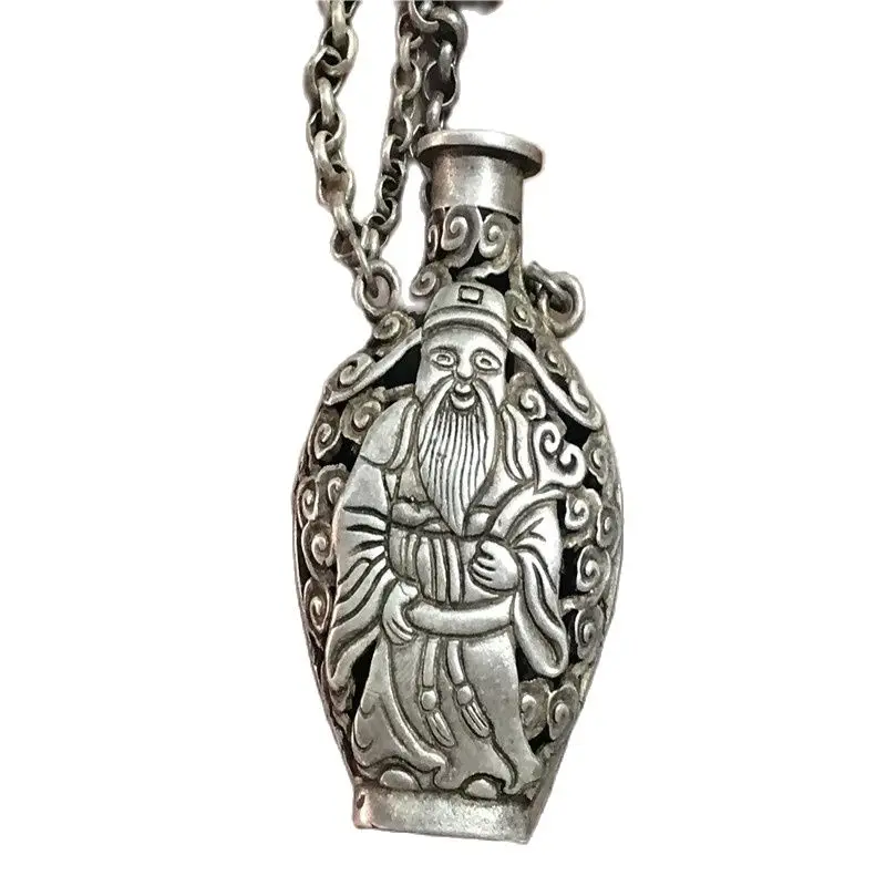 

Китайский Тибет Miao серебряный узор серебряный табак бутылка богатства