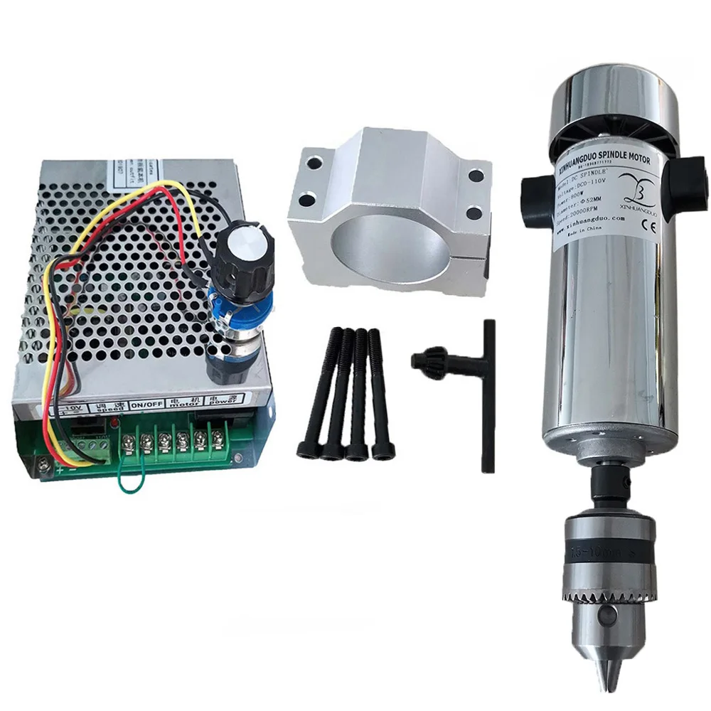 С воздушным охлаждением 0.8kw DC110V 20000 ОБ/мин CNC spindleMotorKit сверлильный патрон/800 Вт
