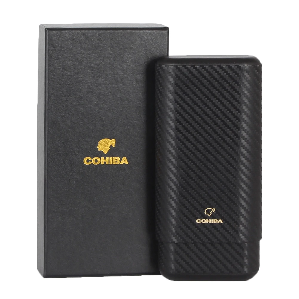 COHIBA углеродного волокна 3 CT сигара для путешествия Humidor Пуро коробка кедр