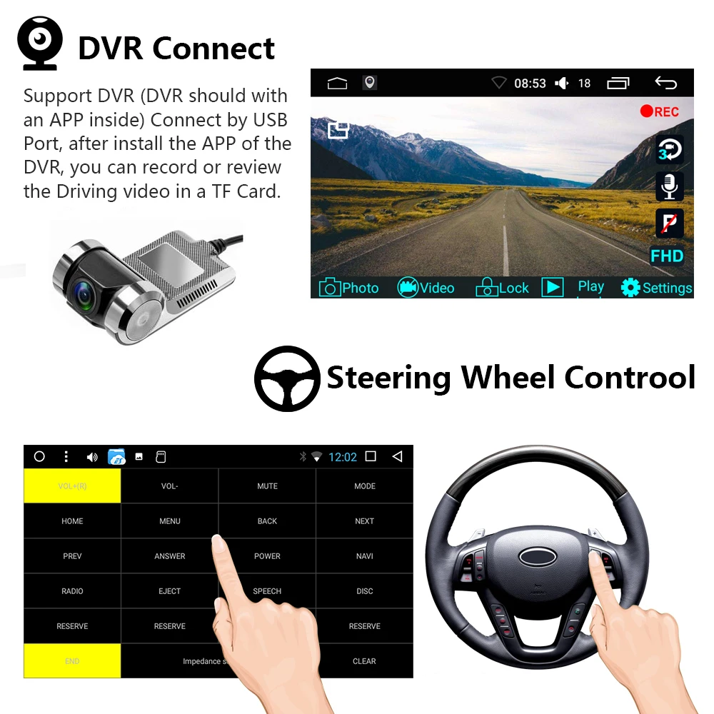 AMprime Android 2din Автомобильная Радио телескопическая машина GPS Wifi MP5 Bluetooth USB FM