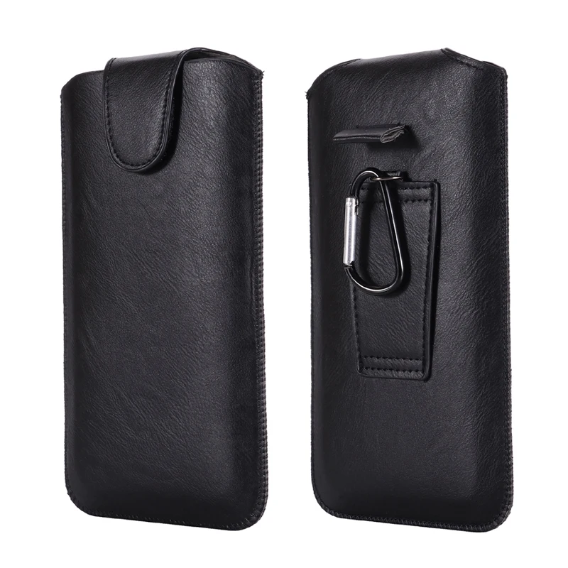 Universal Holster Belt Phone Case 4.7-6.7 inch For iPhone Samsung Huawei Xiaomi LG Smart Phones Leather Ultra-thin Waist Bag