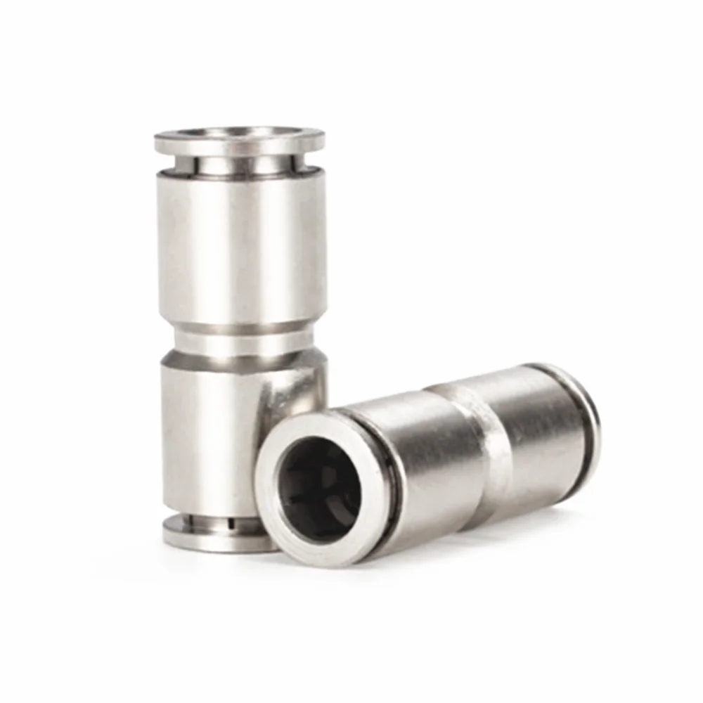 Никелирование на чистой меди ПУ &quot4 6 8 10 мм OD шланг Труба прямой вставной фитинг