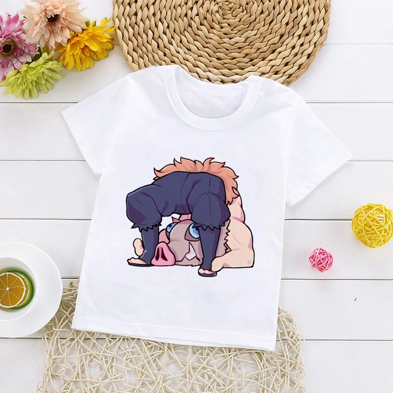 

Kids Kawaii Cartoon Blade of Ghost Graphic T-shirt Demon Slayer T Shirt Kimetsu No Yaiba Anime Demon Blade Cool Tshirt Children