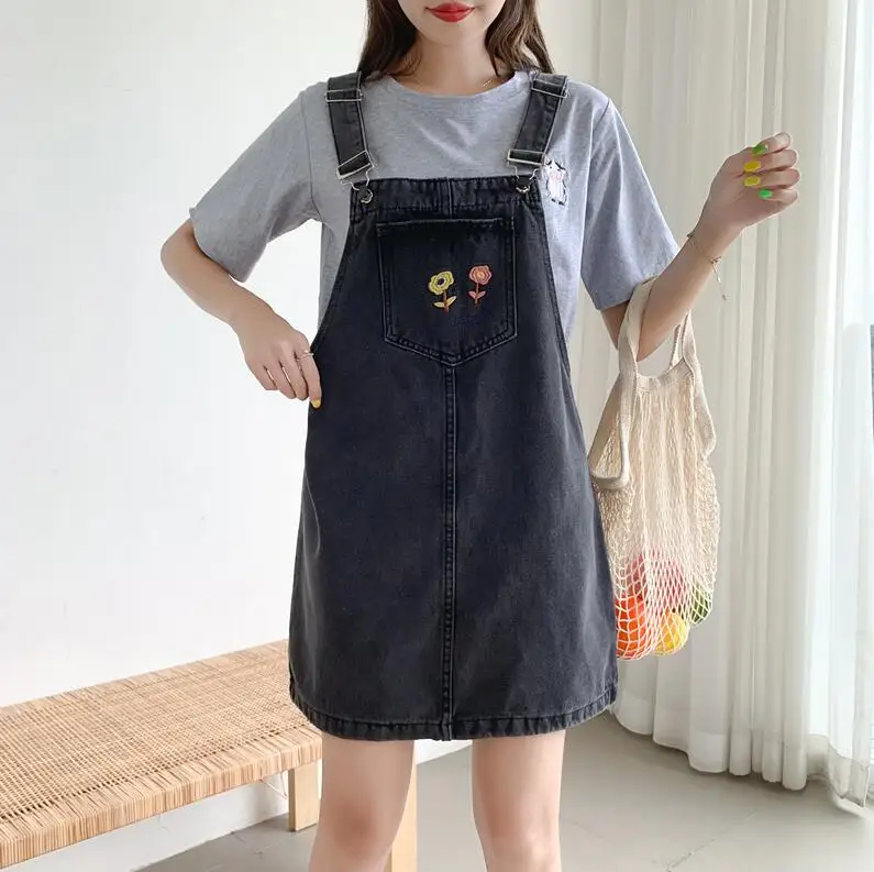 Летнее Ковбойское платье с вышивкой платья на бретельках цветочной свободный