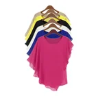Женская шифоновая блуза с рукавом летучая мышь, 16 цветов