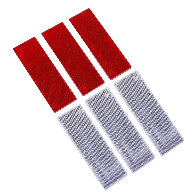 

2Pcs Plastic Rectangular Stick-on Car Reflector Reflective Sticker Safety Sign