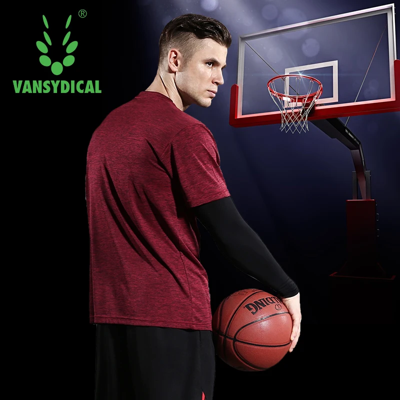 VANSYDICAL Мужская рубашка для бега с буквенным принтом баскетбольная спортивная