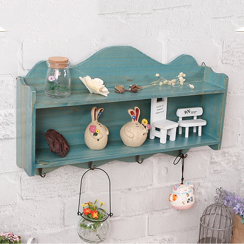 Настенная полка для хранения окрашенная организация дисплей с крючками