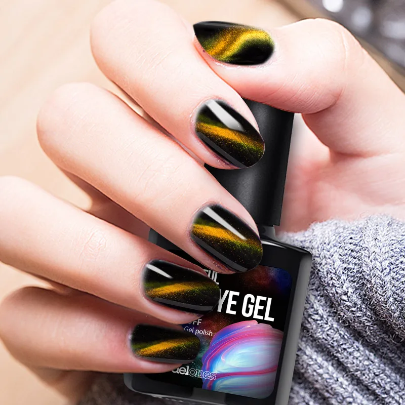 1121 Modelones 10 мл магнит кошачий глаз Верхнее покрытие Хамелеон для использования с магнитом эффект ногтей верхнее покрытие УФ лак для ногтей отмачивается 5 цветов Led лак для ногтей - Цвет: 1121