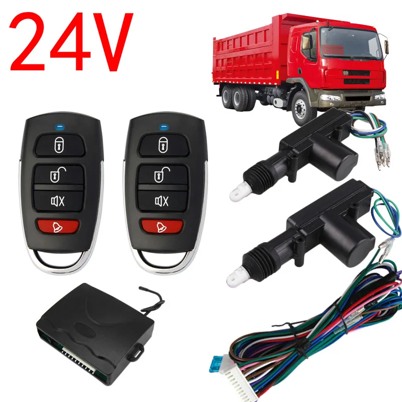 2 Door Truck Central Door Lock Keyless Entry System Without Siren For 24V DC Vehicle Which Withdout Central Door Lock System