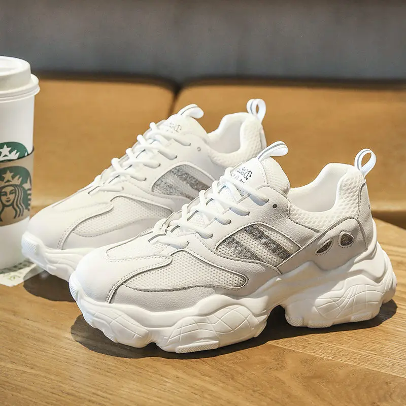 Женские кроссовки на массивном каблуке коллекция 2020 года модная обувь платформе