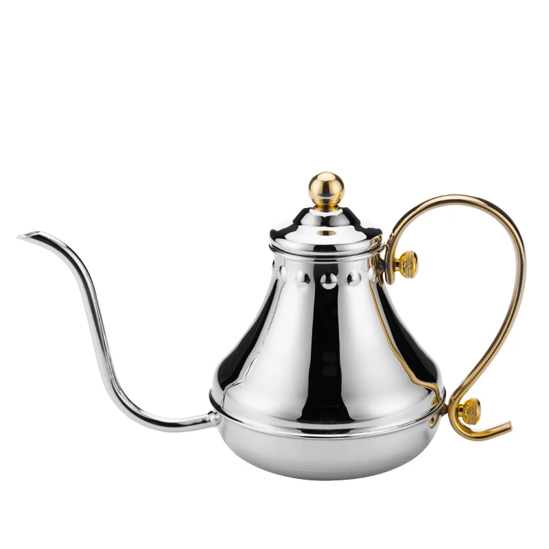

Vintage Drip Coffee Pots Pour Over Long Spout Home Gooseneck Lid Hand Punch Coffee Pots Thickened Vaso Cafe Coffeeware DG50CP