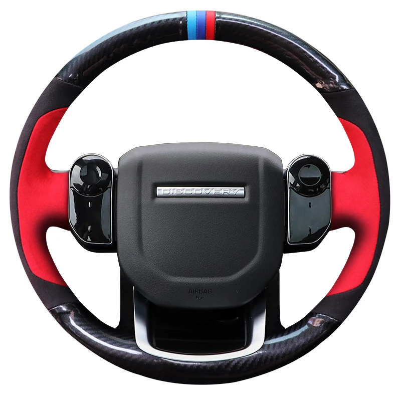 

Замша из углеродного волокна ручная работа чехол рулевого колеса автомобиля DIY для Land Rover Range Rover Evoque Rover Discovery Freelander на заказ