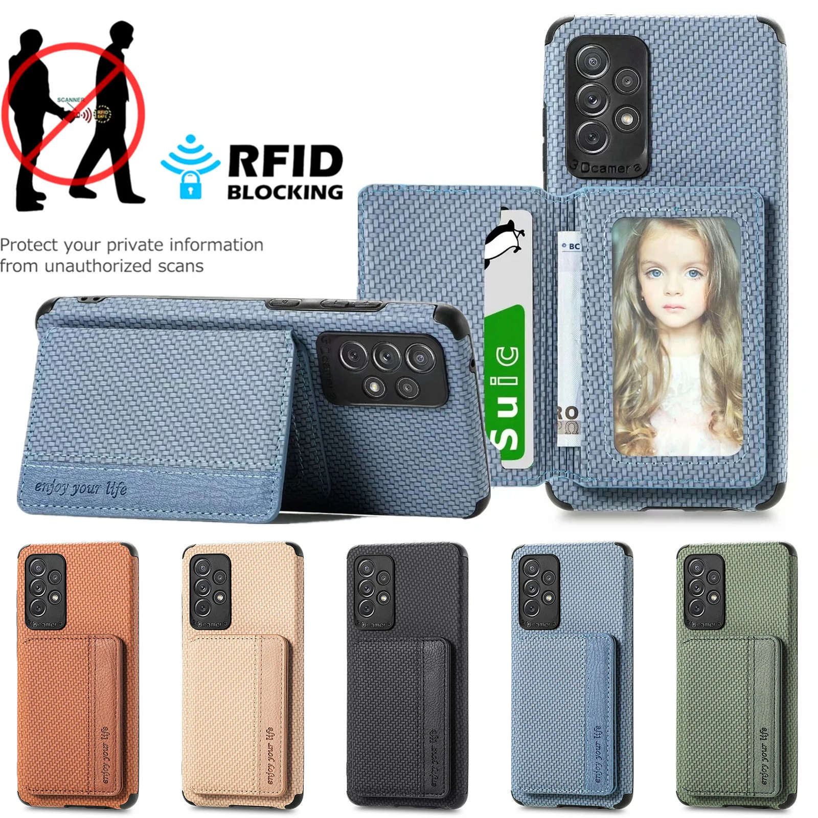 Чехол-книжка для Samsung Galaxy S21 Ultra S20 FE Note 20 S10 Plus A22 A32 A52 A72 углеродное волокно