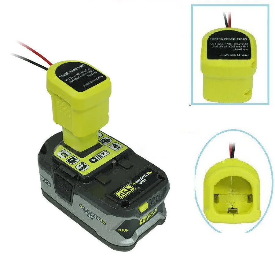 

New Power Wh-eels Adaptor For Ryobi 7.2-20V Lithium Ni-MH Battery Dock Power Connector 14 AWG DIY Tools P108 P107 P102