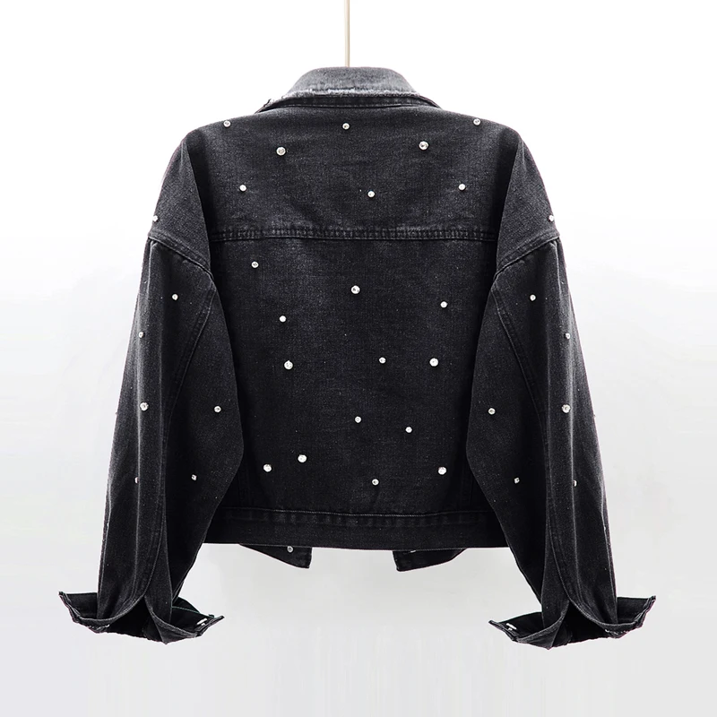 Куртка женская джинсовая короткая свободного кроя винтажная верхняя одежда из