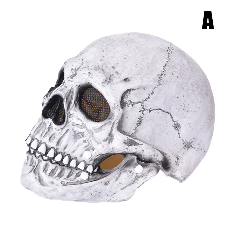 Full Head Skull Mask Helmet With Movable Jaw Halloween Party Prop Latex Headgear | Дом и сад