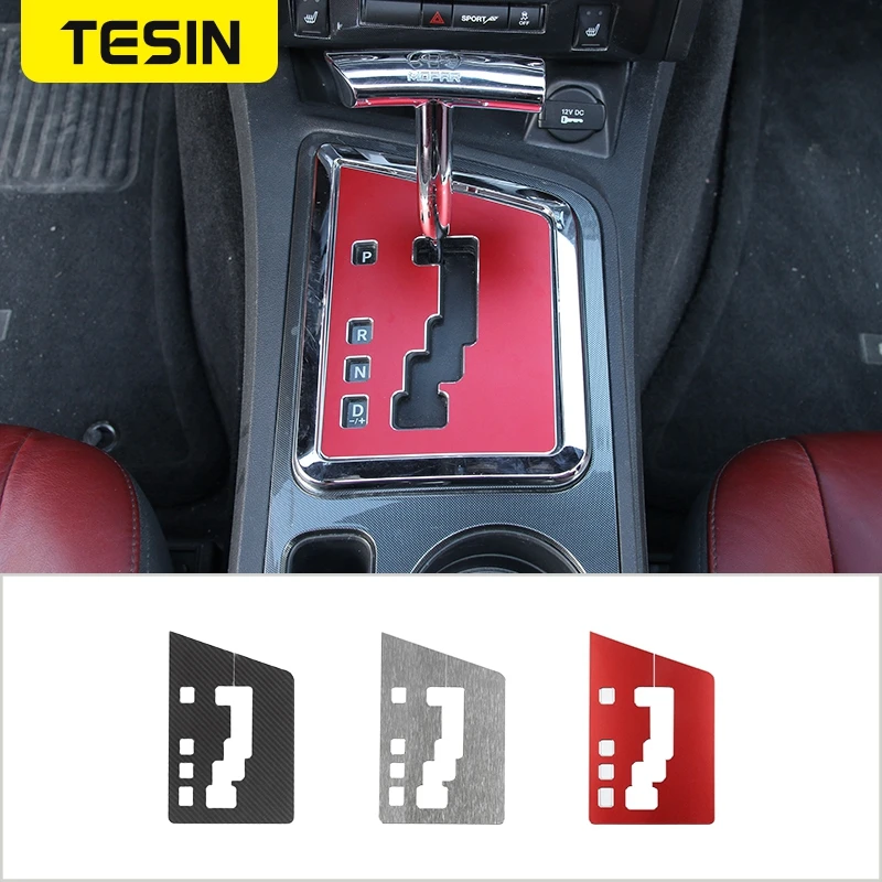 

TESIN Aluminum Alloy Car Gear Shift Panel Decoration Cover Trim Stickers For Dodge Challenger 2009 -2014 Interior Accessories