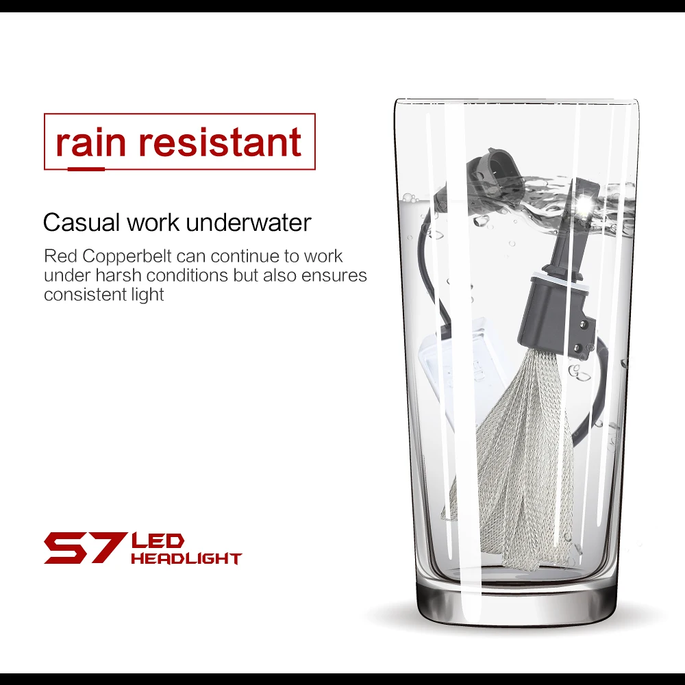 S7 автомобильный головной светильник светодиодный H4 дальнего и ближнего света 6000K