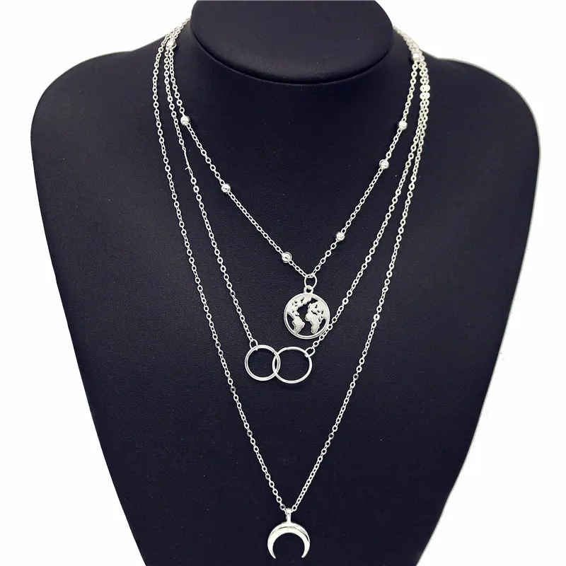 Женские винтажные ожерелья с кулоном ahmeh богемные многослойные в форме Луны