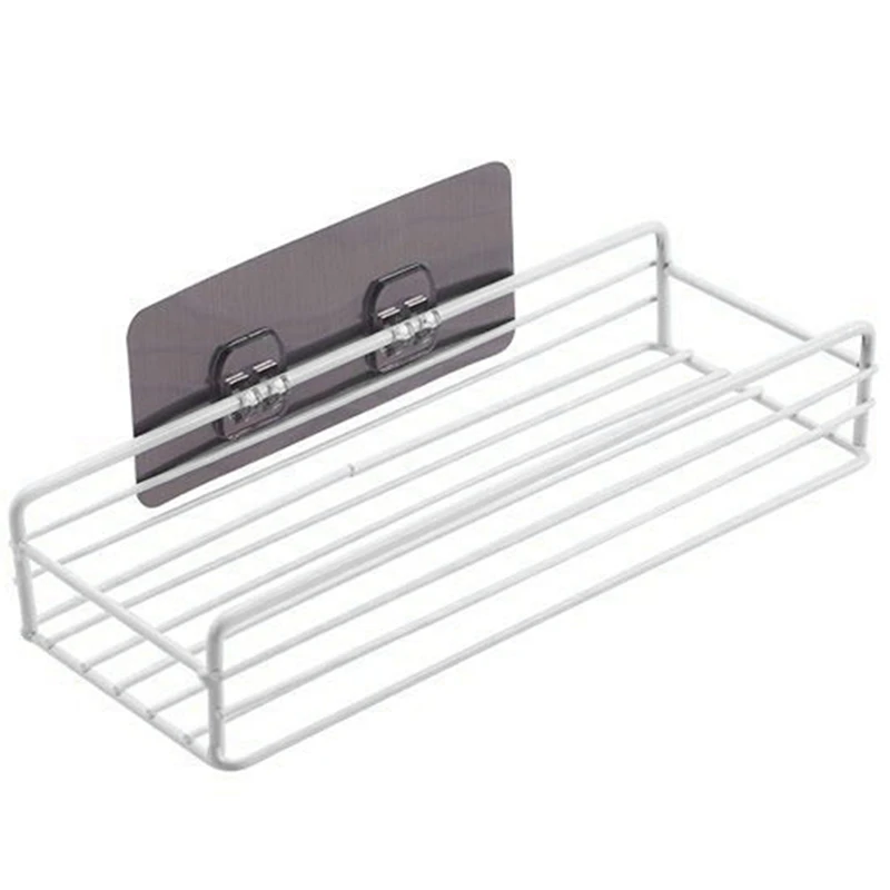 

Bathroom Shelf Corner Storage Rack Organizer Shower Wall Shelf Adhesive No Drilling Iron Kitchen Bathroom Shelve