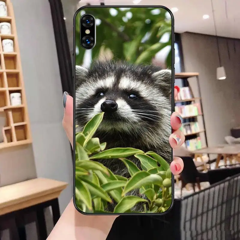 

Animal Raccoon Fox lovely cute Phone Case For Black-Iphone 5 5s se 6 6s 7 8 11 12 X Xs Xr Pro Plus Max Mini Cover