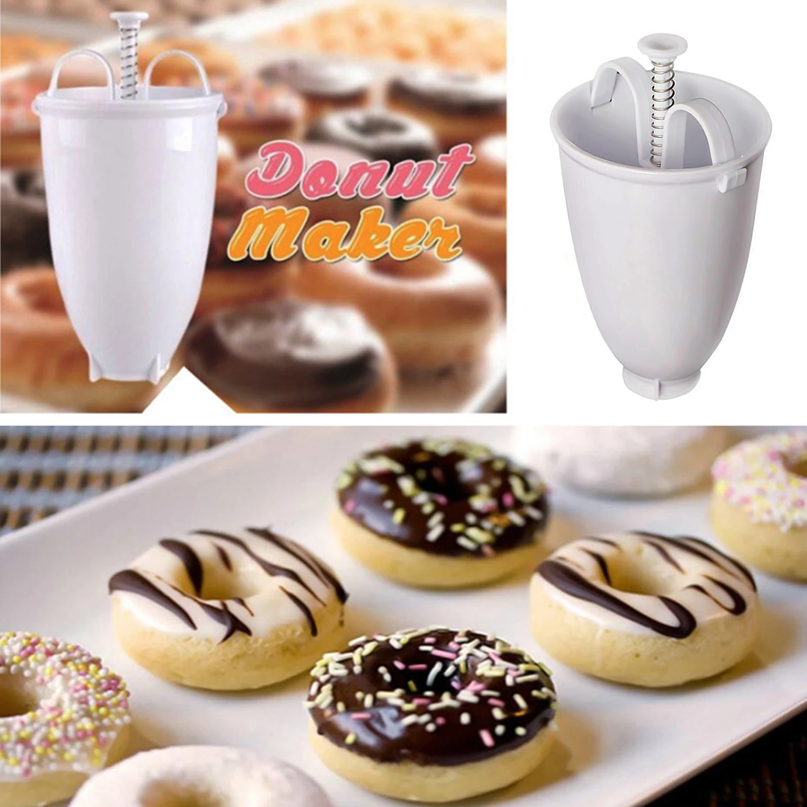 

Donut Mold Plastic Lightweight Manual Donut Maker Manual Waffle Maker Fast Portable Donut Maker