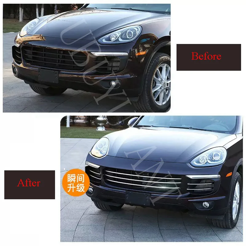 Для Porsche Cayenne 2014 2015 2016 2017 ABS автомобиля передний 3D бампер сетки вентиляционное