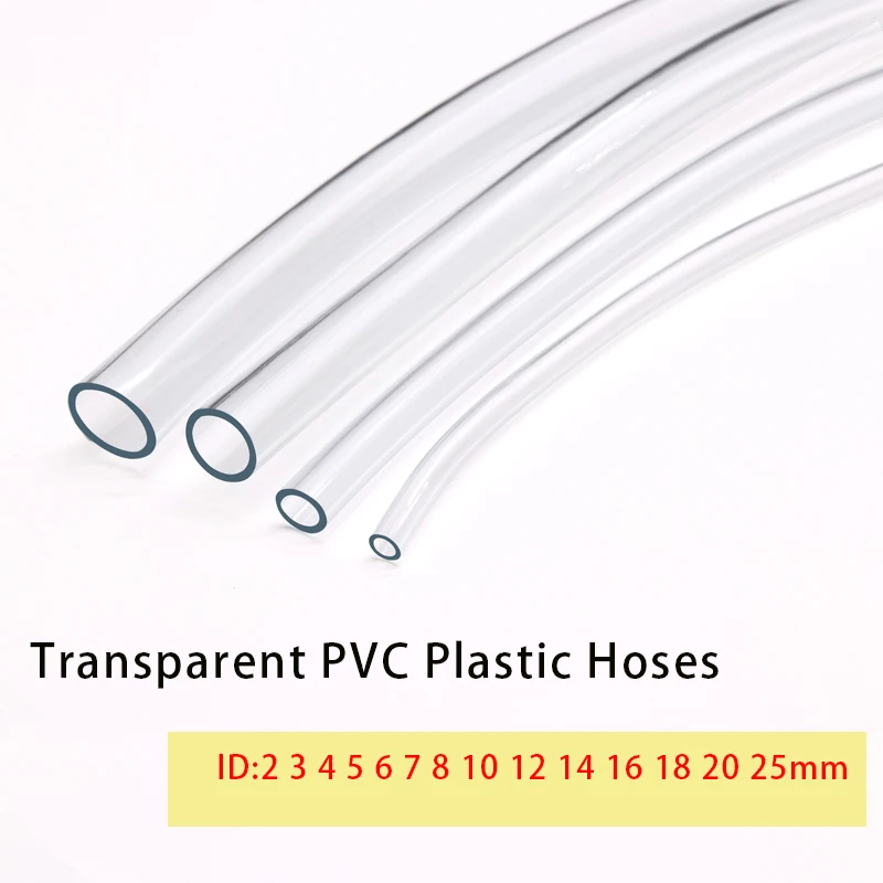 

1M/3M ID 2 3 4 5 6 8 10 12 14 16 18 20 25mm Odorless Transparent PVC Plastic Soft Hoses High Quality Water pump Flexible Tube