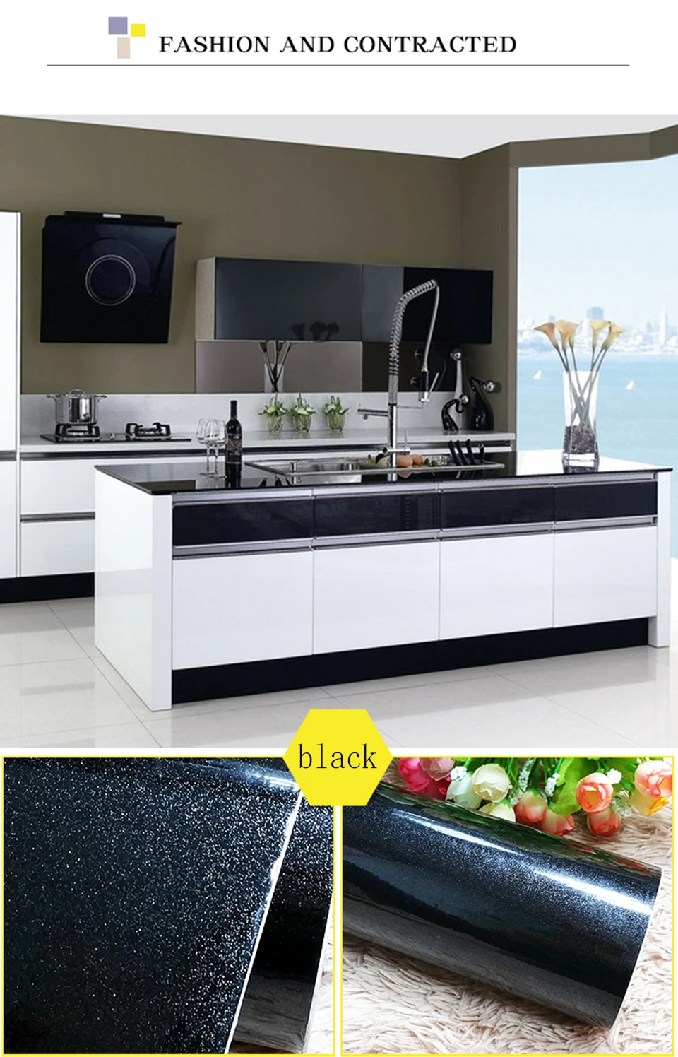 DIY виниловые самоклеющиеся обои для ремонта мебели кухонный шкаф ПВХ самоклеющиеся пленки наклейки для шкафа двери обои
